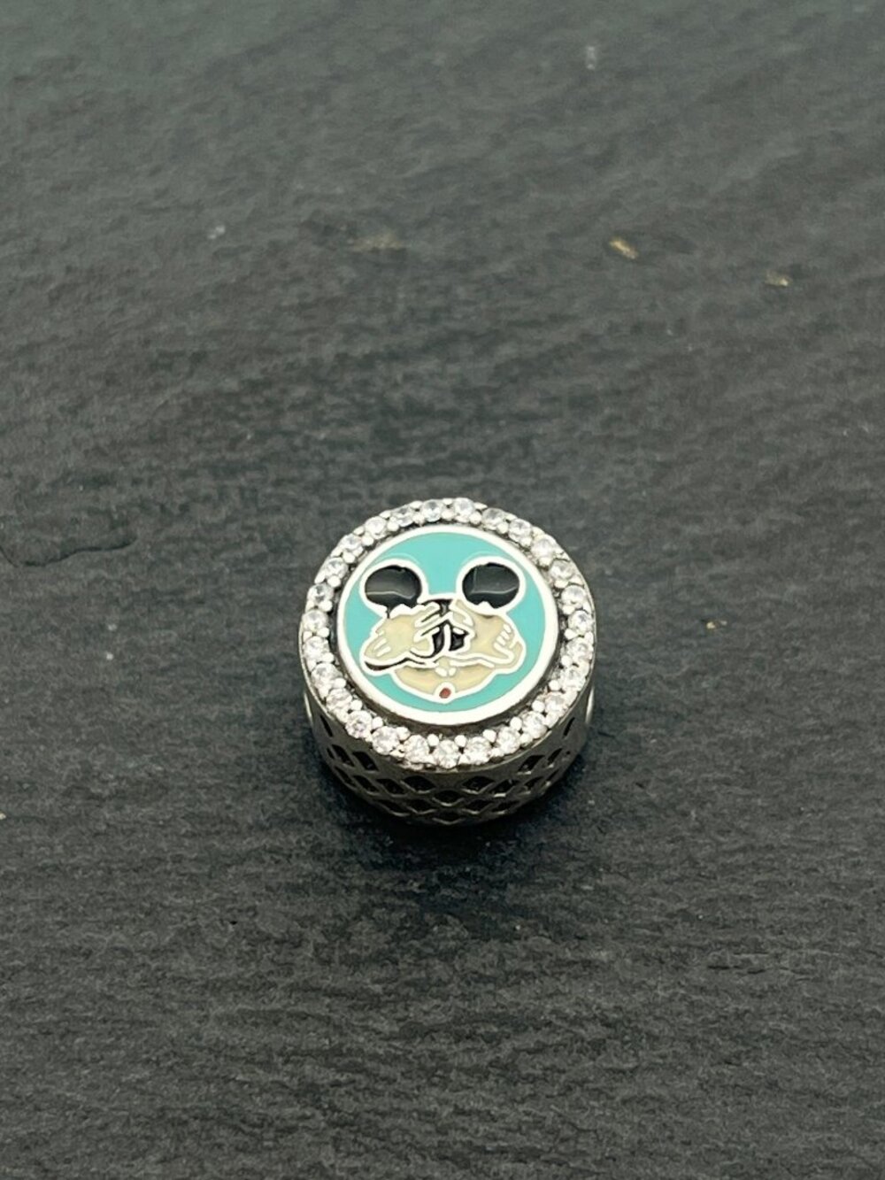 Pandora Disney Mickey Mouse Double Bead Charm Sterling Silver Jewelry